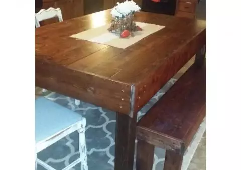 Farmhouse Style Table & Bench